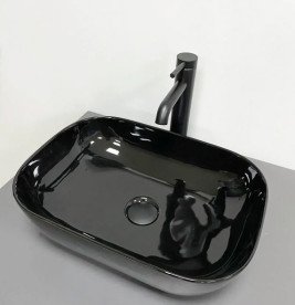 Раковина для ванной VBI Ravenna 45х32,5 см керамика черный глянцевый VBI-011227