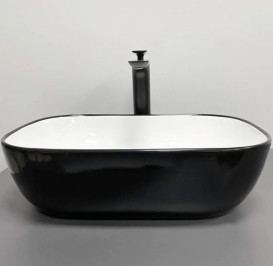 Раковина для ванной VBI Ravenna 46х33,5 см керамика черный/белый глянцевый VBI-011226
