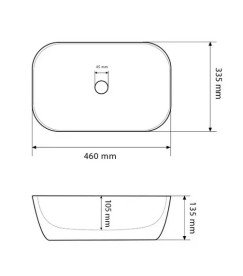 Раковина для ванной VBI Ravenna 46х33,5 см керамика черный/белый глянцевый VBI-011226