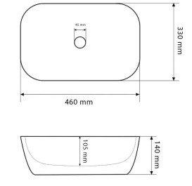 Раковина для ванной VBI Ravenna 46х33 см керамика black matt gold edge VBI-011228