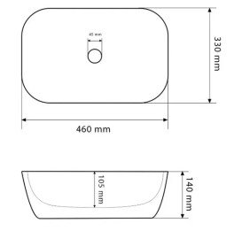 Раковина для ванної VBI Ravenna 46х33 см кераміка black matt silver edge VBI-011229