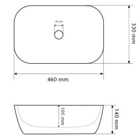 Раковина для ванної VBI Ravenna 46х33 см кераміка white black marmo VBI-011230