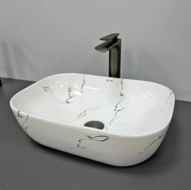 Раковина для ванної кімнати VBI RAVENNA 46x32,5 см кераміка мармо глянсовий VBI-011210