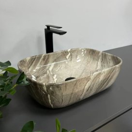 Раковина для ванної кімнати VBI RAVENNA 46x32,5 см кераміка яшма глянсова VBI-011211