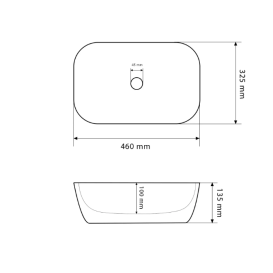 Раковина для ванної кімнати VBI RAVENNA 46x32,5 см кераміка чорний камінь матовий VBI-011214