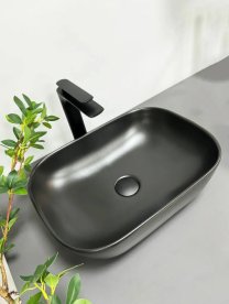 Раковина для ванной VBI RAVENNA 46x33 см керамика черный матовый VBI-011203
