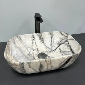 Раковина для ванної кімнати VBI RAVENNA 46x32,5 см кераміка світло-сірий онікс глянсовий VBI-011213