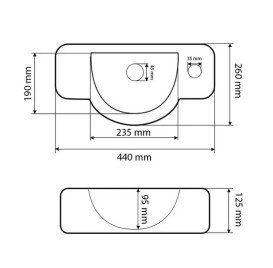 Раковина для ванной VBI Rimella 44х26 см керамика белый VBI-015618