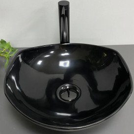 Раковина для ванної VBI Ronta 42х38,5 см кераміка чорний глянсовий VBI-017301