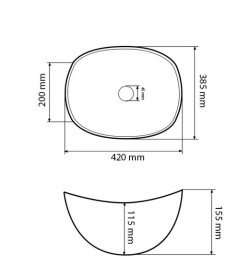 Раковина для ванної VBI Ronta 42х38,5 см кераміка чорний глянсовий VBI-017301