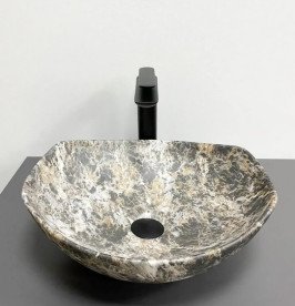 Раковина для ванной VBI Ronta 42х38,5 см керамика Dark Grey Stone Matt VBI-017302