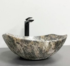 Раковина для ванной VBI Ronta 42х38,5 см керамика Dark Grey Stone Matt VBI-017302