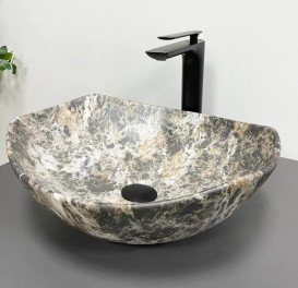 Раковина для ванной VBI Ronta 42х38,5 см керамика Dark Grey Stone Matt VBI-017302