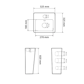 Раковина для ванної кімнати VBI SAVONA 32,5x32,5 см кераміка білий VBI-019012