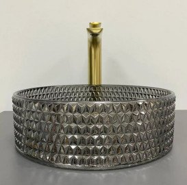 Раковина для ванной VBI Sepino ⌀35 см стекло черный VBI-016301