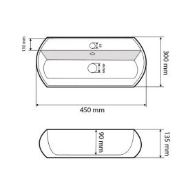 Раковина для ванної кімнати VBI Severini 45х30 см кераміка білий VBI-015508