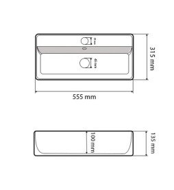 Раковина для ванної VBI Tavernola 55,5х31,5 см кераміка білий VBI-015506