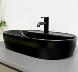 Раковина для ванної VBI Terni 60х39,5 см кераміка чорний матовий VBI-011803