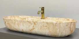 Раковина для ванной VBI Terni M 80х41 см керамика Travertine VBI-011804