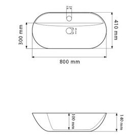 Раковина для ванной VBI Terni M 80х41 см керамика Travertine VBI-011804