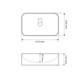 Раковина для ванної кімнати VBI TREVI 61x35 см кераміка білий VBI-012604
