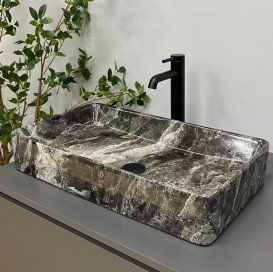 Раковина для ванной VBI Triest 61,5х35 см керамика anthracite marble VBI-012717