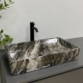 Раковина для ванной VBI Triest 61,5х35 см керамика anthracite marble VBI-012717