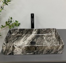 Раковина для ванной VBI Triest 61,5х35 см керамика anthracite marble VBI-012717