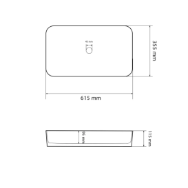Раковина для ванної кімнати VBI TRIEST 61,5x35,5 см кераміка білий VBI-012700