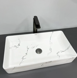 Раковина для ванной VBI TRIEST 61x34,5 см керамика мармо глянцевый VBI-012704