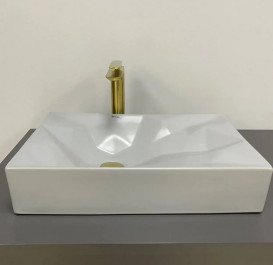 Раковина для ванной VBI Troia M 56х36 см керамика серый матовый VBI-016401