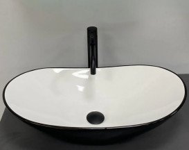 Раковина для ванной VBI Turin 60х36 см керамика черный/белый VBI-011513