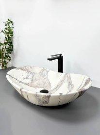 Раковина для ванної кімнати VBI TURIN THUNDER MATT 62x36,5 см кераміка мрамор матовий VBI-011504