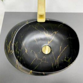 Раковина для ванной VBI VALIANO 49x36 см керамика мрамор черный матовый VBI-016101