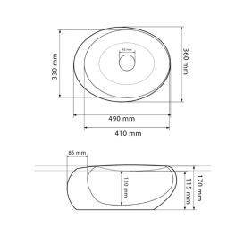 Раковина для ванной VBI VALIANO 49x36 см керамика мрамор черный матовый VBI-016101
