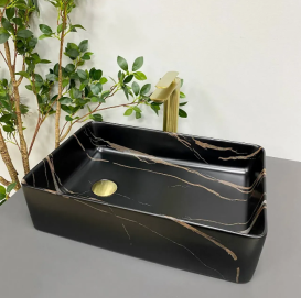 Раковина для ванної кімнати VBI VELLETRI 50,5x34 см кераміка чорний камінь матовий VBI-015902