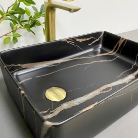 Раковина для ванної кімнати VBI VELLETRI 50,5x34 см кераміка чорний камінь матовий VBI-015902