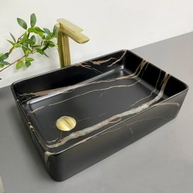 Раковина для ванної кімнати VBI VELLETRI 50,5x34 см кераміка чорний камінь матовий VBI-015902