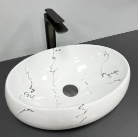 Раковина для ванной VBI VENETO 46,5x32 см керамика мармо глянцевый VBI-012807