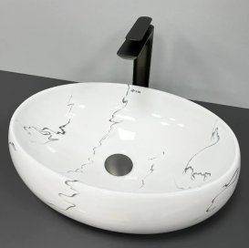 Раковина для ванной VBI VENETO 46,5x32 см керамика мармо глянцевый VBI-012807