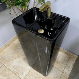 Раковина для ванной VBI VERESE 43,5x35 см керамика черный глянцевый VBI-019006