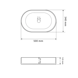 Раковина для ванной VBI VERONA 50 50x34 см керамика черно-белый VBI-011309