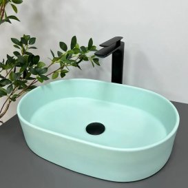 Раковина для ванної кімнати VBI VERONA 50 50x34 см кераміка бірюзовий матовий  VBI-011318