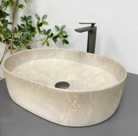 Раковина для ванної кімнати VBI VERONA 50 51x38 см кераміка бежевий камінь матовий VBI-011325