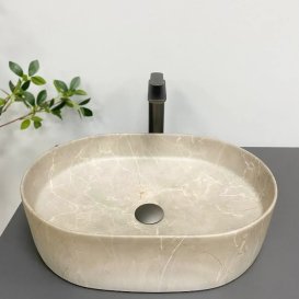 Раковина для ванної кімнати VBI VERONA 50 51x38 см кераміка бежевий камінь матовий VBI-011325