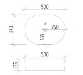 Раковина для ванной VBI Verona 50х37 см керамика travertine glossy VBI-011326