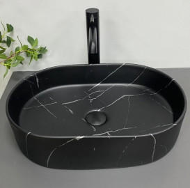 Раковина для ванной VBI Verona 51,5х35 см керамика Black Marmo Matt VBI-011328