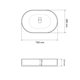 Раковина для ванної кімнати VBI VERONA 70 70x38 см кераміка синій димчатий VBI-011307