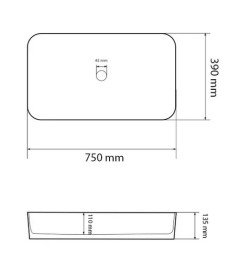 Раковина для ванной VBI Vestone 75х39 см керамика белый VBI-017003