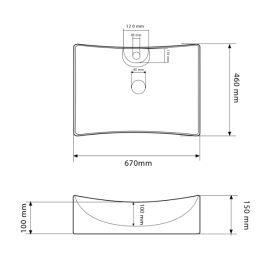 Раковина для ванної кімнати VBI VIAREGGIO L 67x46 см кераміка білий VBI-016203